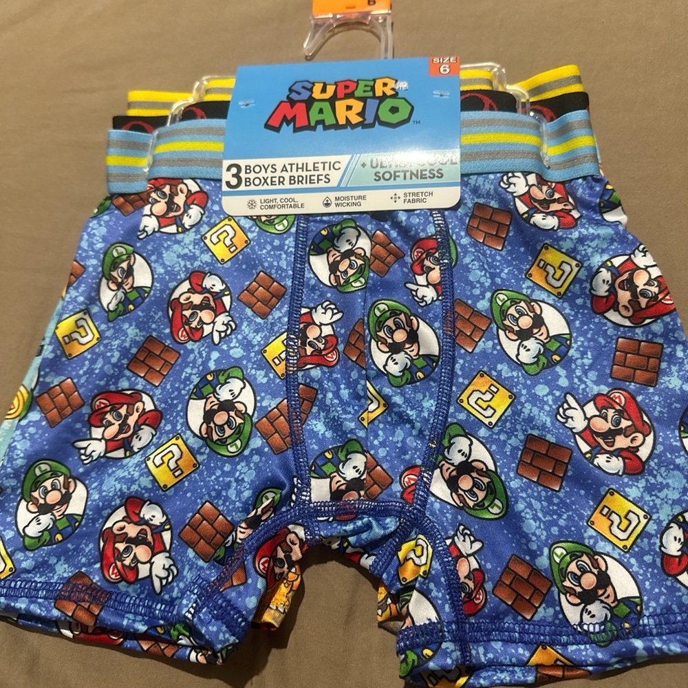 Super Mario Boys Athletic Boxer Briefs - Blue